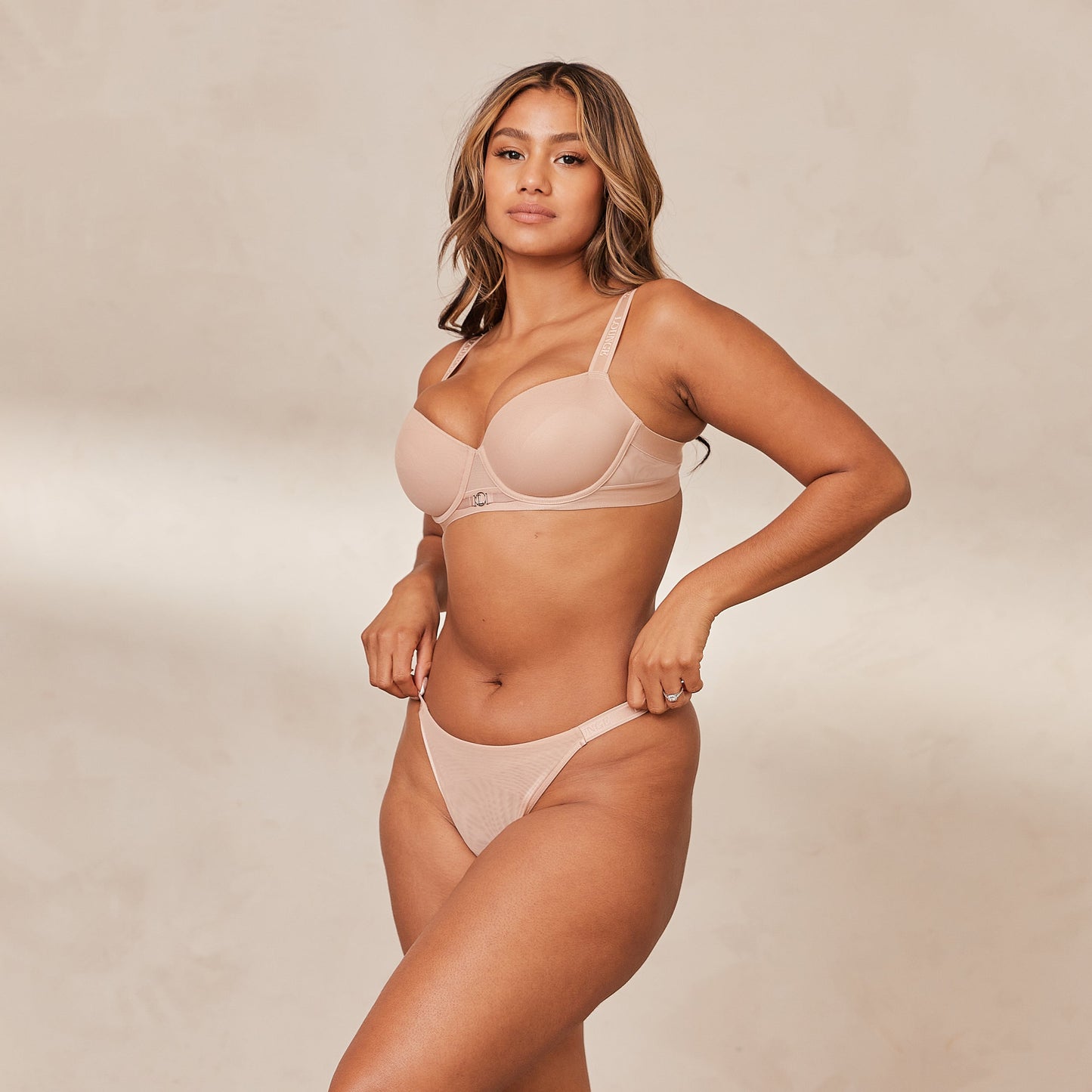 Smooth Mesh T-shirt Bra  - Taupe