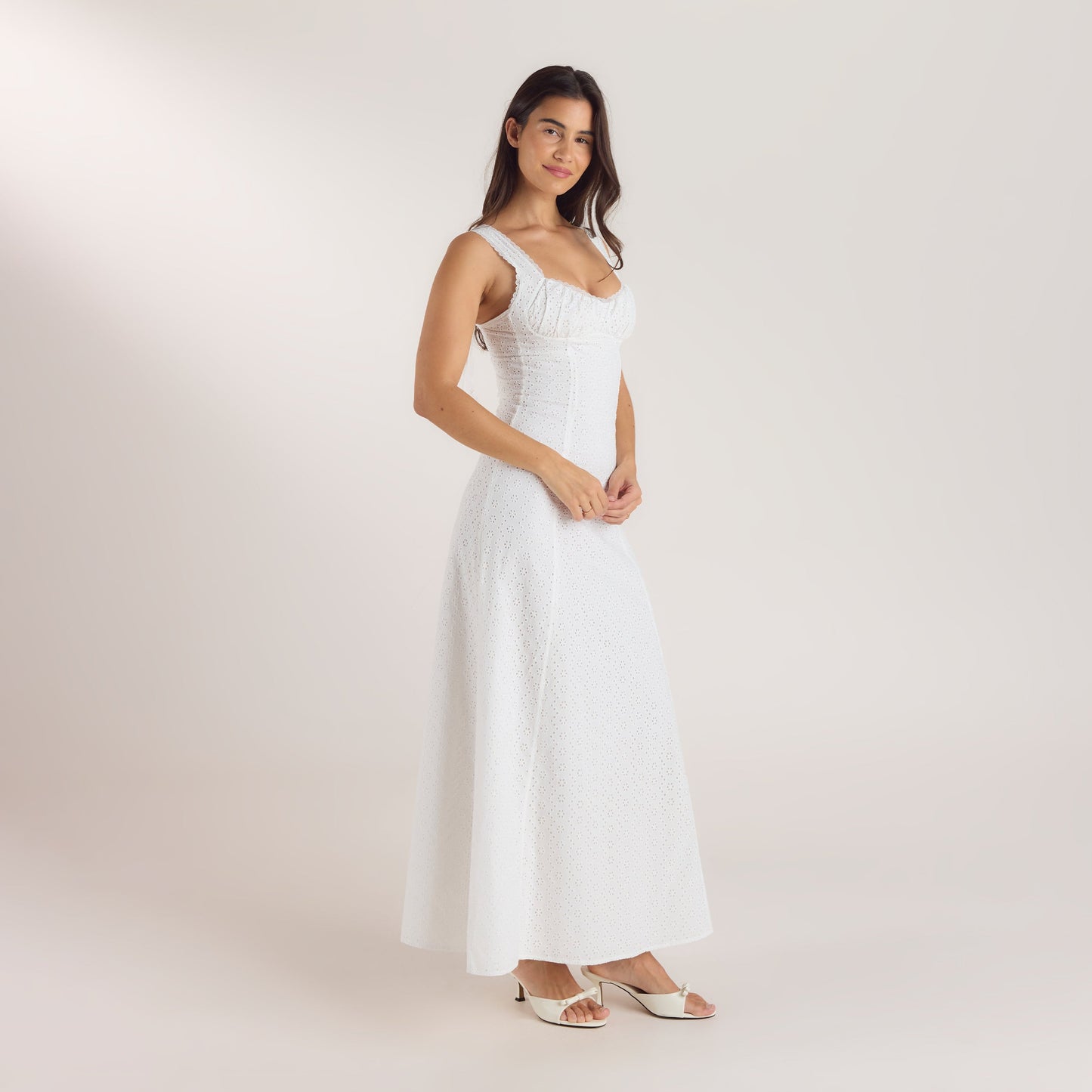 Corset Back Maxi Dress - White