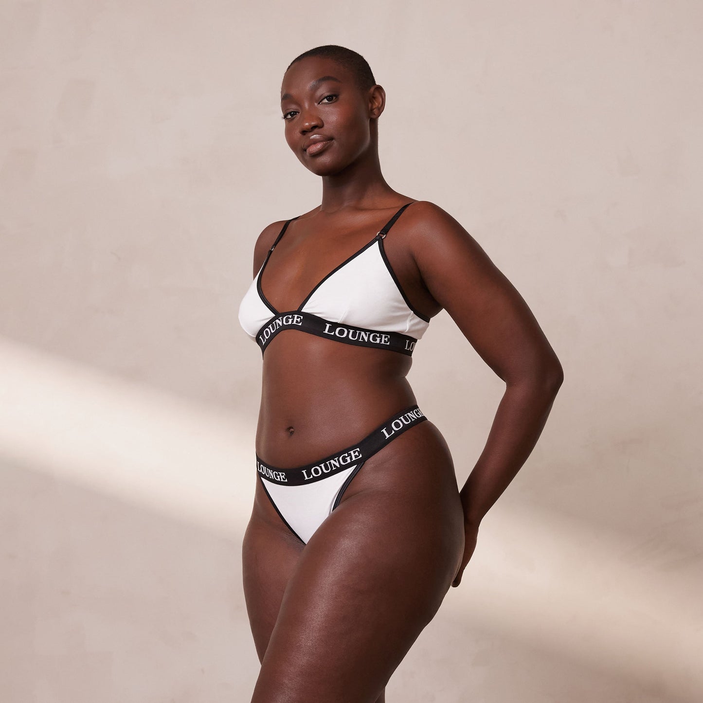 Bamboo Triangle Bra - White & Black