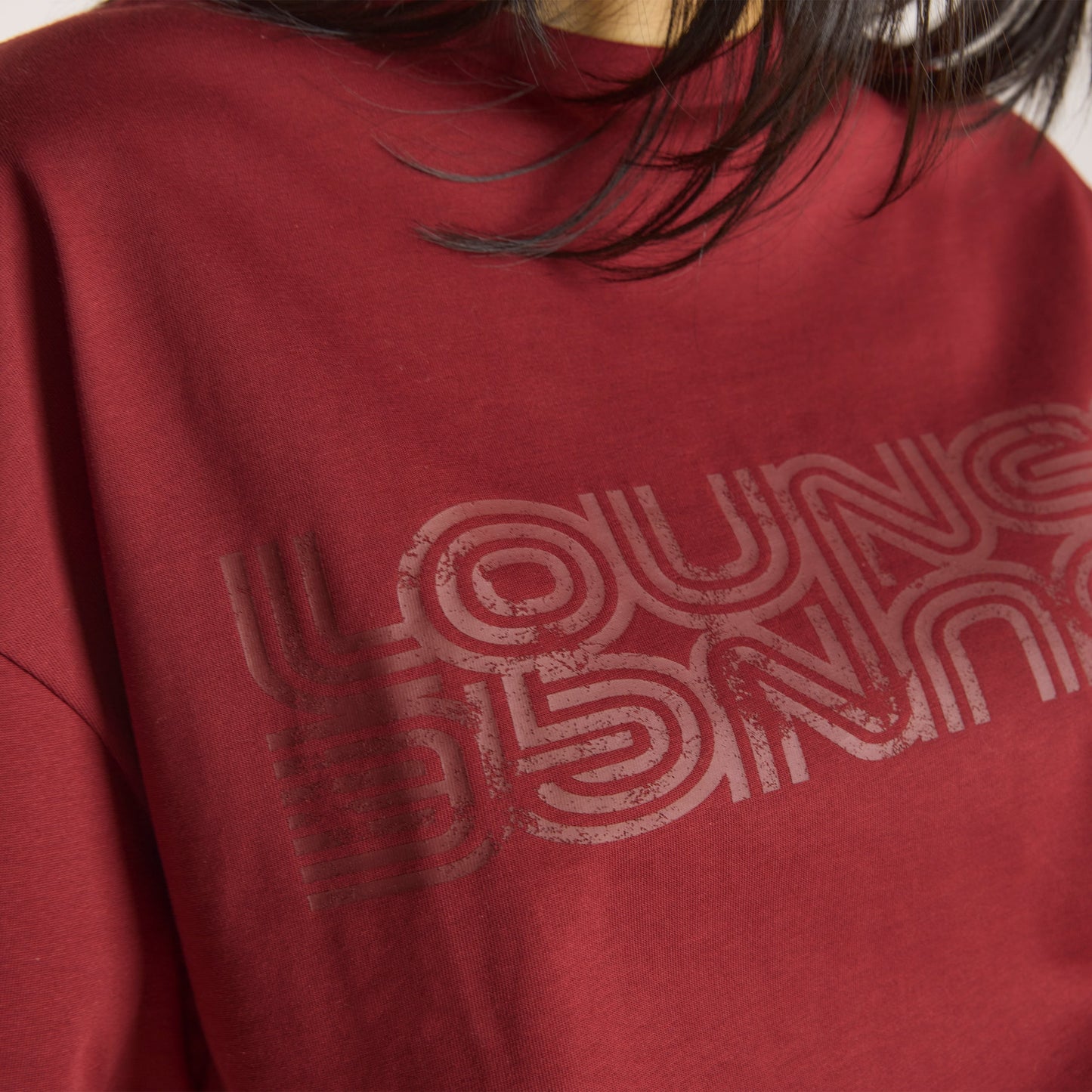 Oversized Graphic Tee - Burgundy