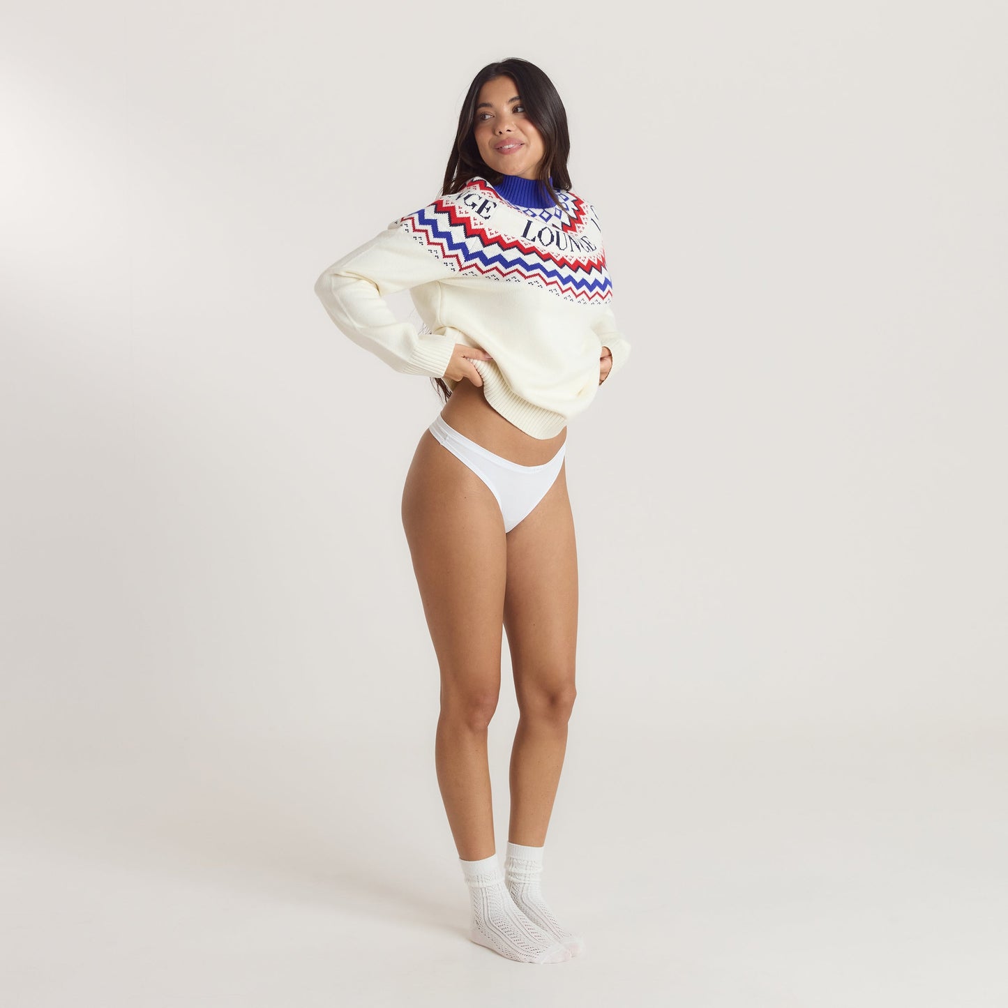 Fairisle Knitted Jumper - Cream/Red
