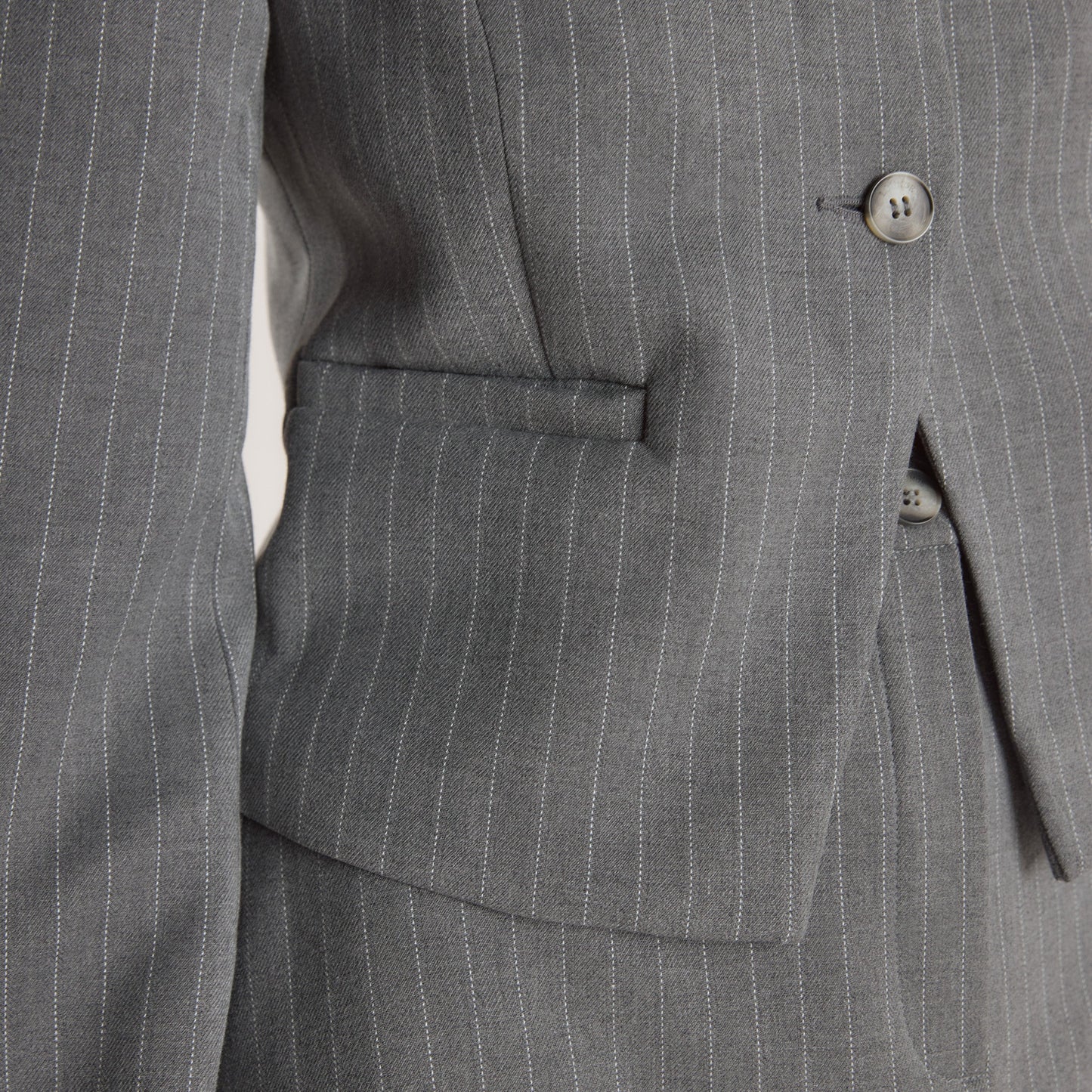 Structured Jacket - Grey Pinstripe