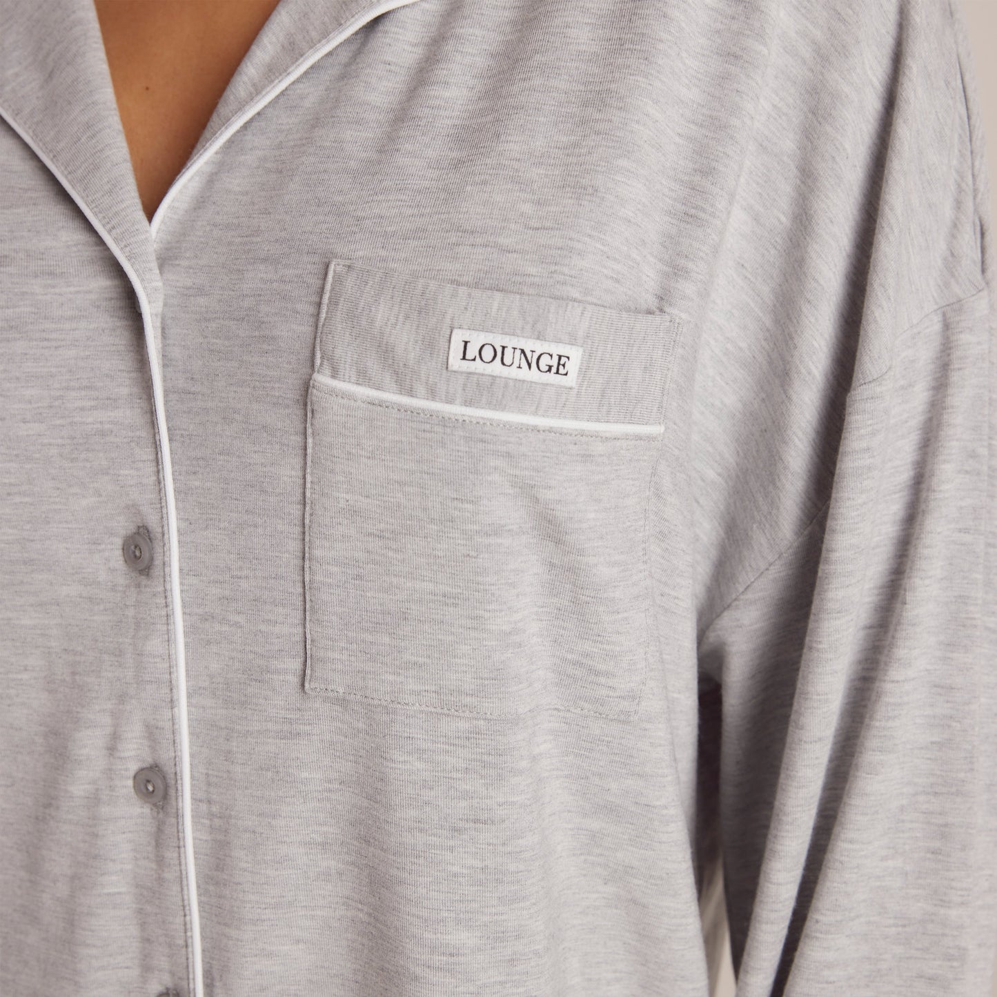 Modal Pajama Shirt - Grey Marl