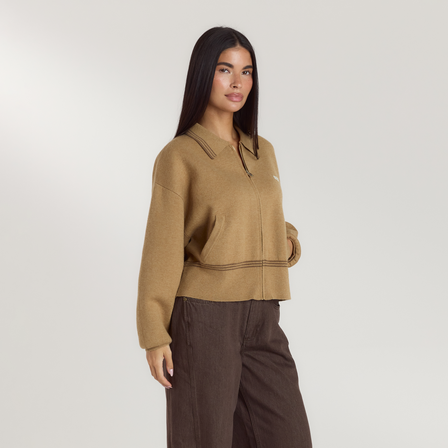 Knitted Jacket - Tan