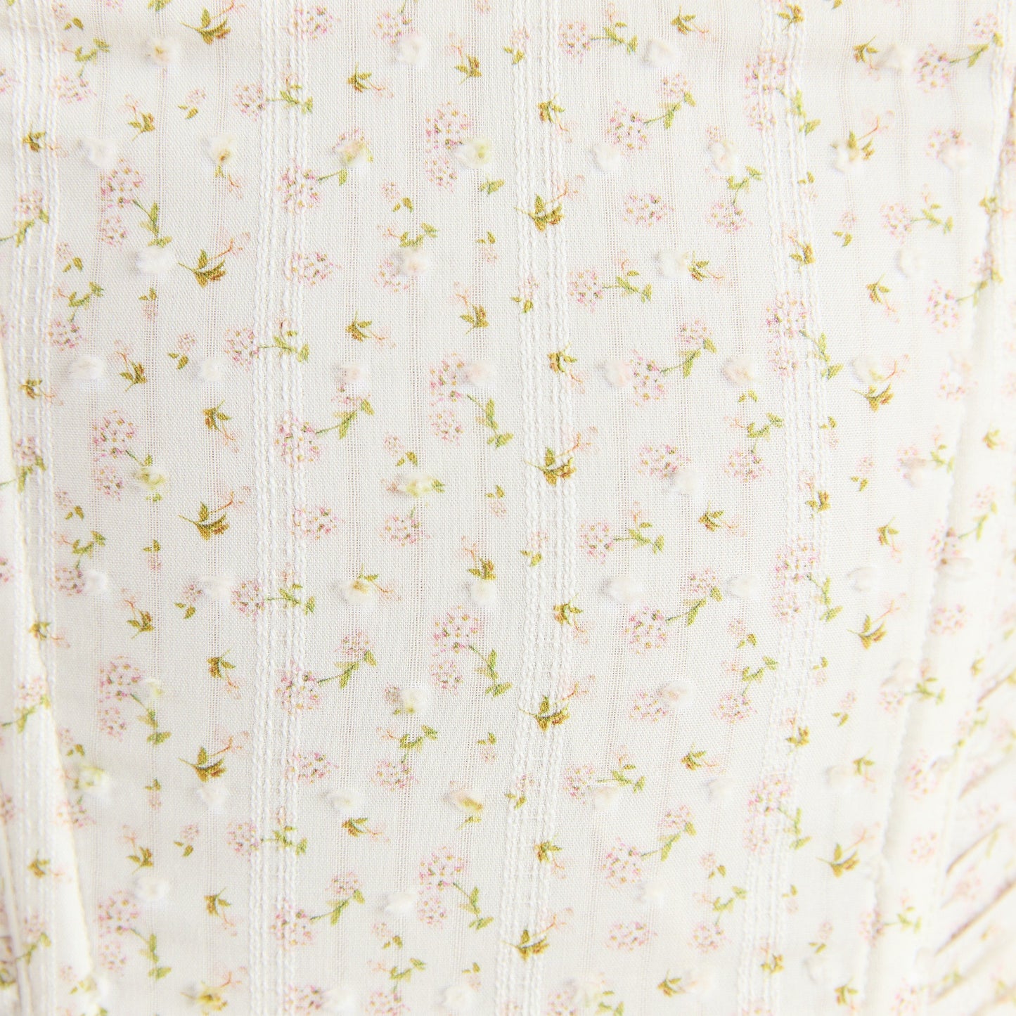Ruched Corset Top - Cream Floral