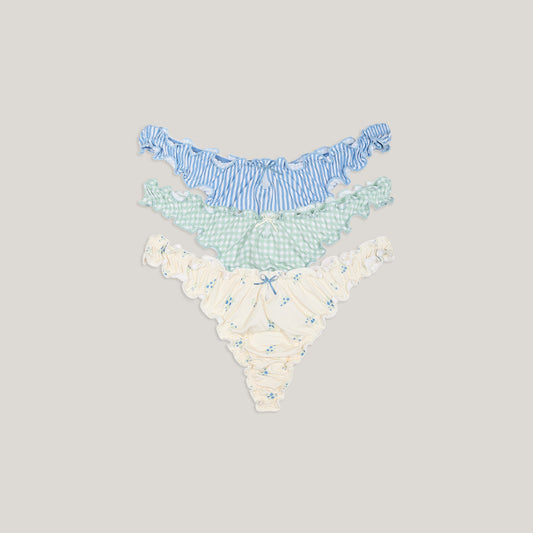 Bamboo Scrunchie Thongs (3-Pack) - Multicolour