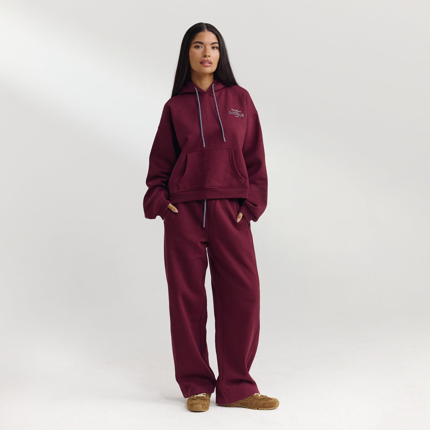 Straight-Leg Sweatpants - Cherry Lacquer