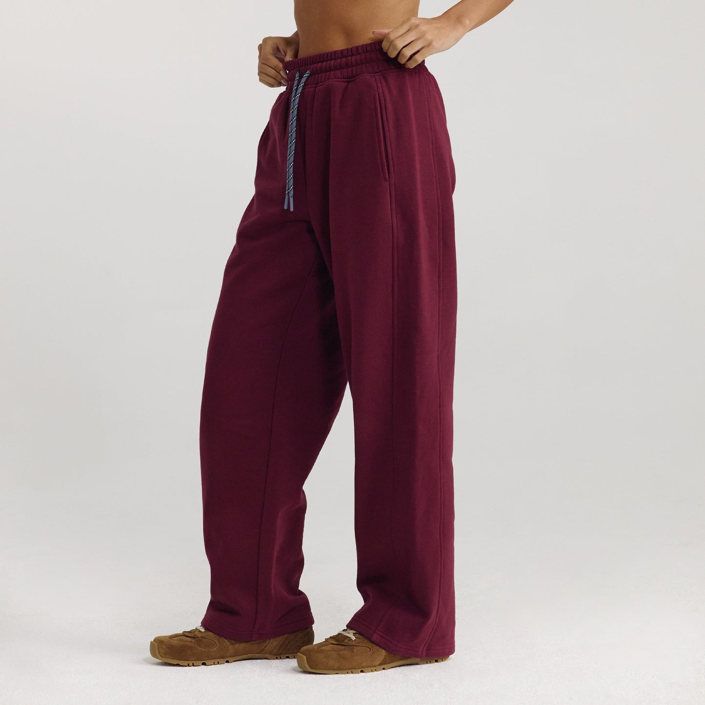 Straight-Leg Sweatpants - Cherry Lacquer
