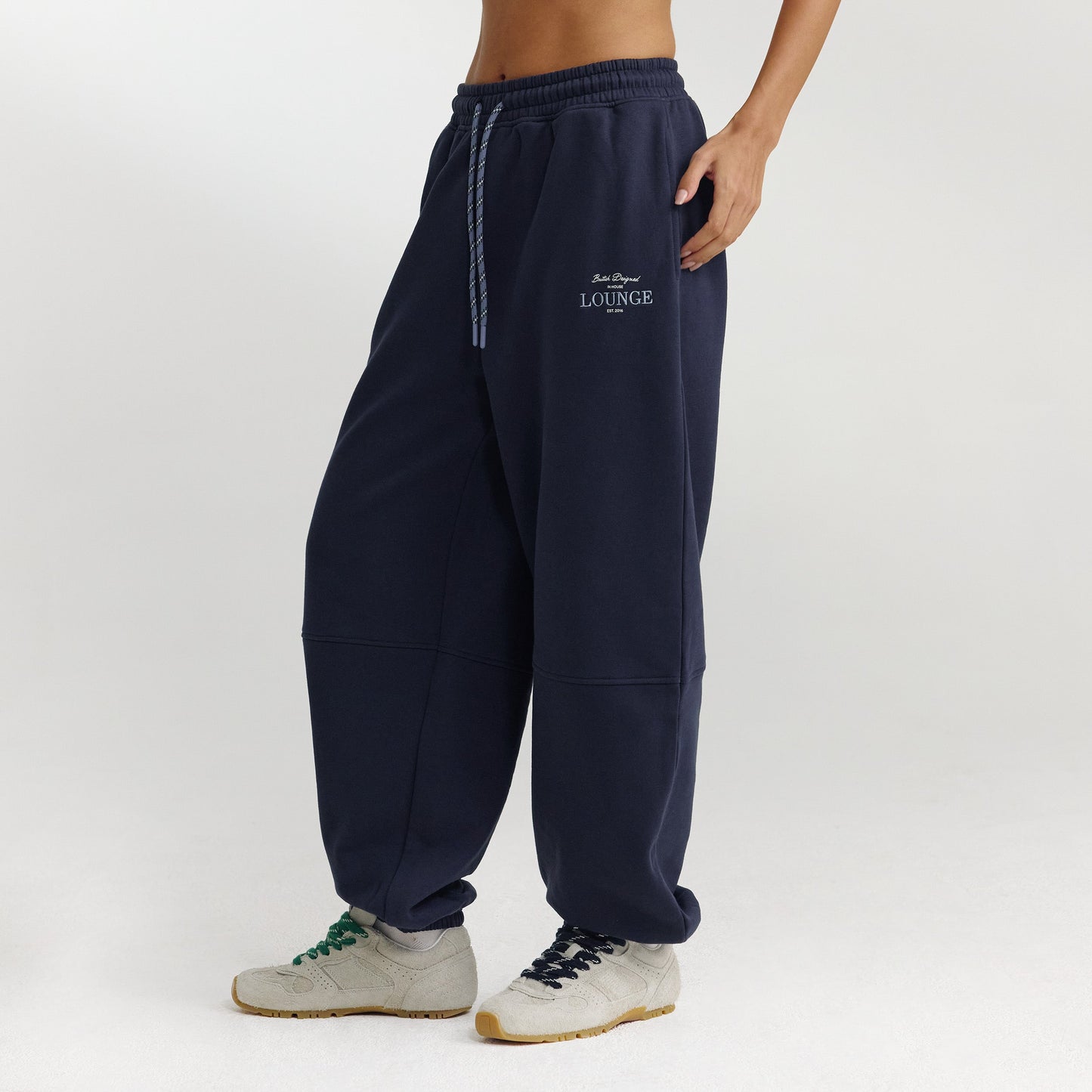 Barrel Leg Sweatpants - Dark Blue
